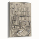 Gothic Wall Art | Dark Academia Bookshelf Print for Intellectual Decor