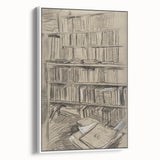 Gothic Wall Art | Dark Academia Bookshelf Print for Intellectual Decor