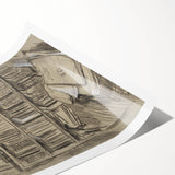 Gothic Wall Art | Dark Academia Bookshelf Print for Intellectual Decor