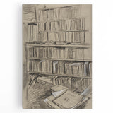 Gothic Wall Art | Dark Academia Bookshelf Print for Intellectual Decor