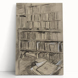 Gothic Wall Art | Dark Academia Bookshelf Print for Intellectual Decor