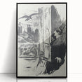 Dark Cityscape and Raven Print - Mysterious Gothic Wall Art Decor