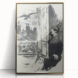 Dark Cityscape and Raven Print - Mysterious Gothic Wall Art Decor