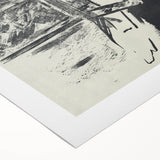 Dark Cityscape and Raven Print - Mysterious Gothic Wall Art Decor