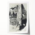 Dark Cityscape and Raven Print - Mysterious Gothic Wall Art Decor