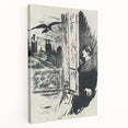 Dark Cityscape and Raven Print - Mysterious Gothic Wall Art Decor