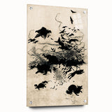 Dark Gothic Art: Mysterious Crows and Wolves in Vintage Gothic Print