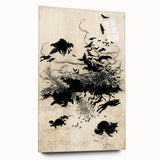 Dark Gothic Art: Mysterious Crows and Wolves in Vintage Gothic Print