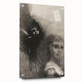 Gothic Wall Art: Dark Mystical Figure and Raven in Vintage Gothic Print