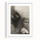 Gothic Wall Art: Dark Mystical Figure and Raven in Vintage Gothic Print