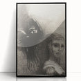 Gothic Wall Art: Dark Mystical Figure and Raven in Vintage Gothic Print