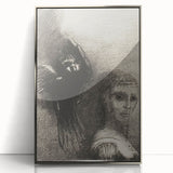 Gothic Wall Art: Dark Mystical Figure and Raven in Vintage Gothic Print
