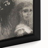 Gothic Wall Art: Dark Mystical Figure and Raven in Vintage Gothic Print