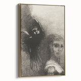 Gothic Wall Art: Dark Mystical Figure and Raven in Vintage Gothic Print
