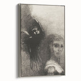 Gothic Wall Art: Dark Mystical Figure and Raven in Vintage Gothic Print