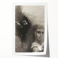Gothic Wall Art: Dark Mystical Figure and Raven in Vintage Gothic Print