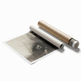 Gothic Wall Art: Dark Mystical Figure and Raven in Vintage Gothic Print