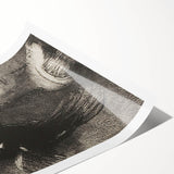 Gothic Wall Art: Dark Mystical Figure and Raven in Vintage Gothic Print