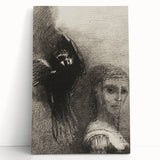 Gothic Wall Art: Dark Mystical Figure and Raven in Vintage Gothic Print