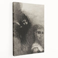 Gothic Wall Art: Dark Mystical Figure and Raven in Vintage Gothic Print