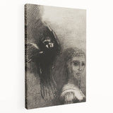 Gothic Wall Art: Dark Mystical Figure and Raven in Vintage Gothic Print