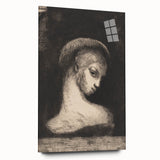 Medieval Gothic Canvas: Mysterious Female Figure in Dark Gothic Art