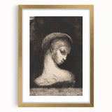 Medieval Gothic Canvas: Mysterious Female Figure in Dark Gothic Art