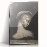 Medieval Gothic Canvas: Mysterious Female Figure in Dark Gothic Art