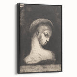 Medieval Gothic Canvas: Mysterious Female Figure in Dark Gothic Art