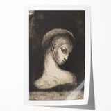 Medieval Gothic Canvas: Mysterious Female Figure in Dark Gothic Art