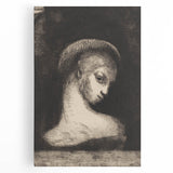 Medieval Gothic Canvas: Mysterious Female Figure in Dark Gothic Art