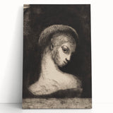 Medieval Gothic Canvas: Mysterious Female Figure in Dark Gothic Art