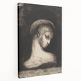 Medieval Gothic Canvas: Mysterious Female Figure in Dark Gothic Art