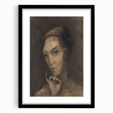 Gothic Artworks: Mysterious Portrait of a Medieval Figure in Dark Tones