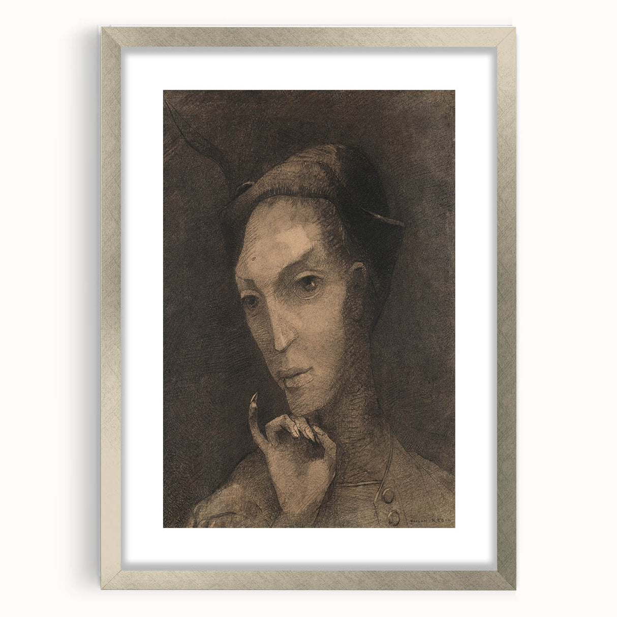Gothic Artworks: Mysterious Portrait of a Medieval Figure in Dark Tones