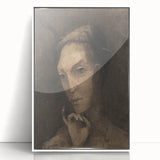 Gothic Artworks: Mysterious Portrait of a Medieval Figure in Dark Tones