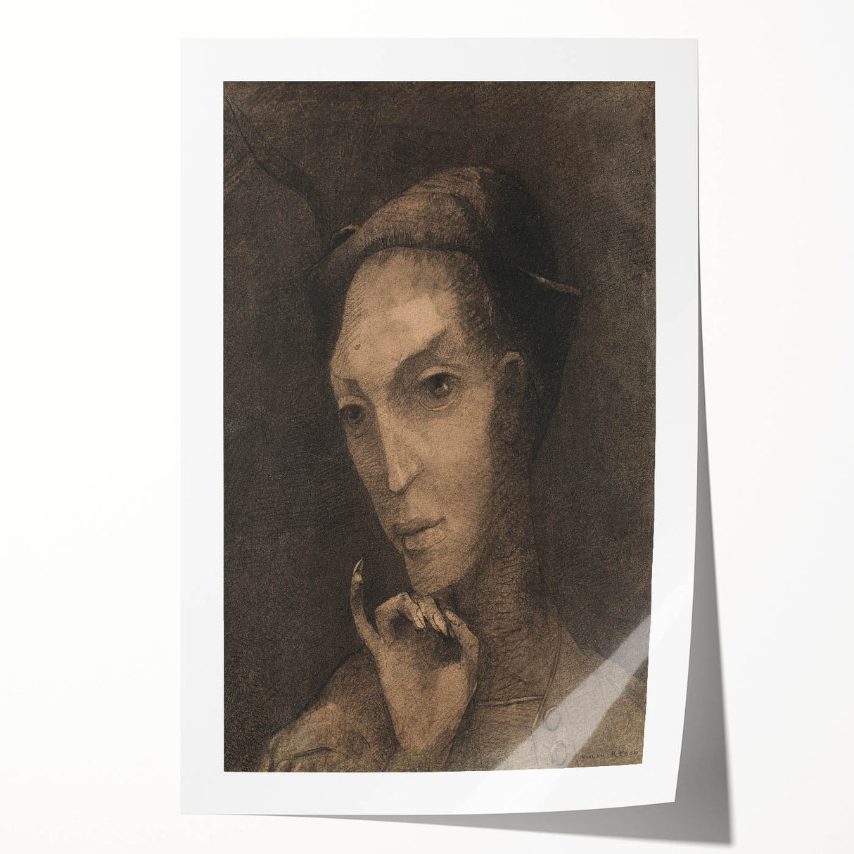 Gothic Artworks: Mysterious Portrait of a Medieval Figure in Dark Tones