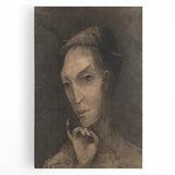 Gothic Artworks: Mysterious Portrait of a Medieval Figure in Dark Tones