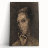 Gothic Artworks: Mysterious Portrait of a Medieval Figure in Dark Tones