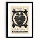 Gothic Wall Art: Dark Floral Motif with Vintage Gothic Heart Design