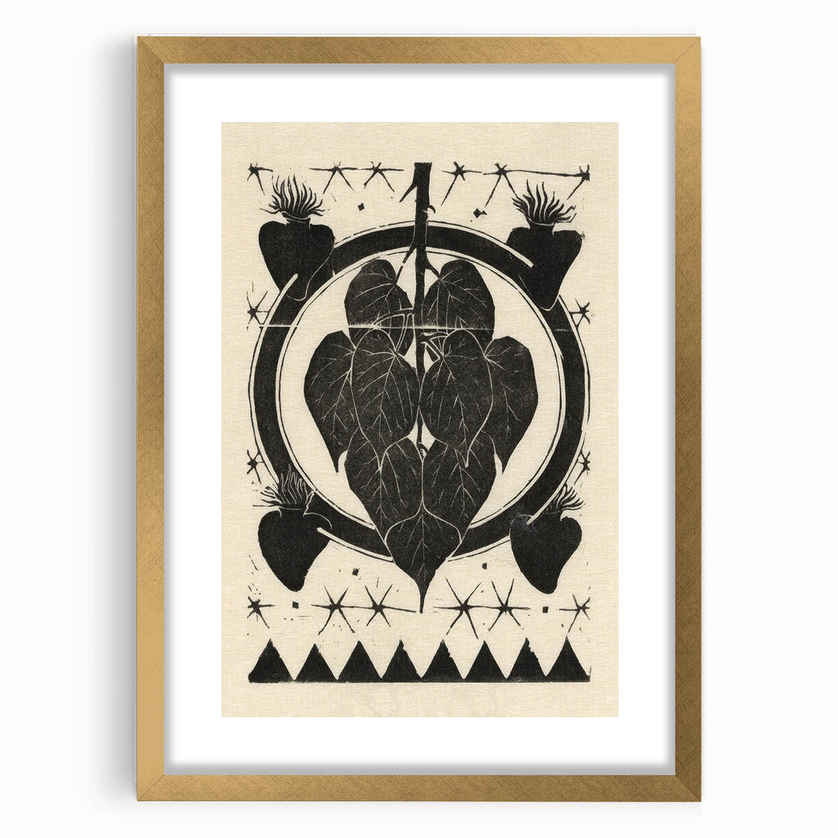 Gothic Wall Art: Dark Floral Motif with Vintage Gothic Heart Design