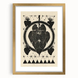 Gothic Wall Art: Dark Floral Motif with Vintage Gothic Heart Design