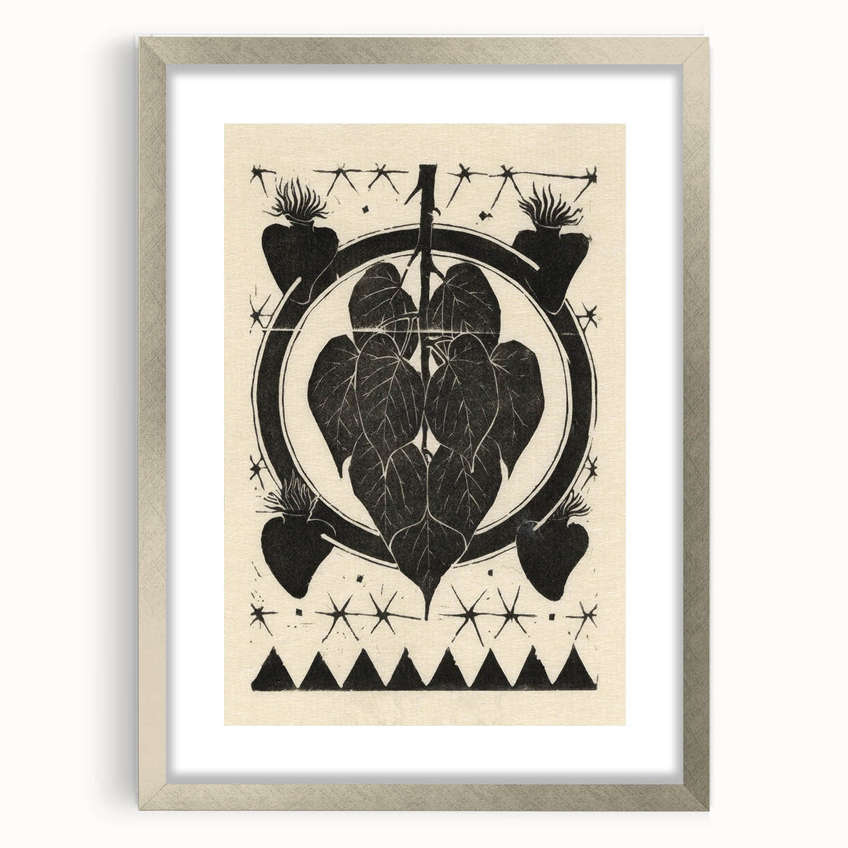 Gothic Wall Art: Dark Floral Motif with Vintage Gothic Heart Design