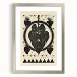 Gothic Wall Art: Dark Floral Motif with Vintage Gothic Heart Design