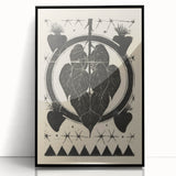 Gothic Wall Art: Dark Floral Motif with Vintage Gothic Heart Design