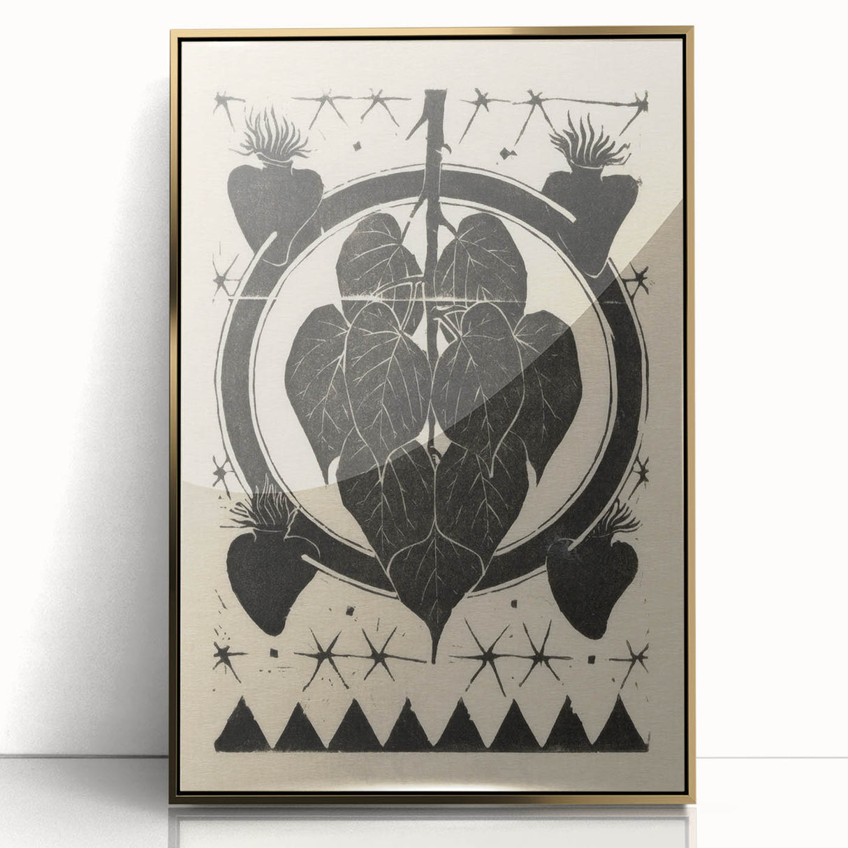 Gothic Wall Art: Dark Floral Motif with Vintage Gothic Heart Design