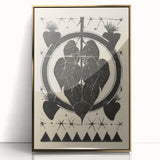 Gothic Wall Art: Dark Floral Motif with Vintage Gothic Heart Design