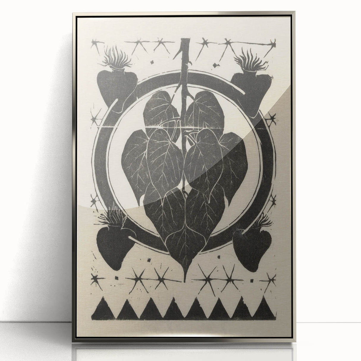 Gothic Wall Art: Dark Floral Motif with Vintage Gothic Heart Design