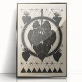 Gothic Wall Art: Dark Floral Motif with Vintage Gothic Heart Design