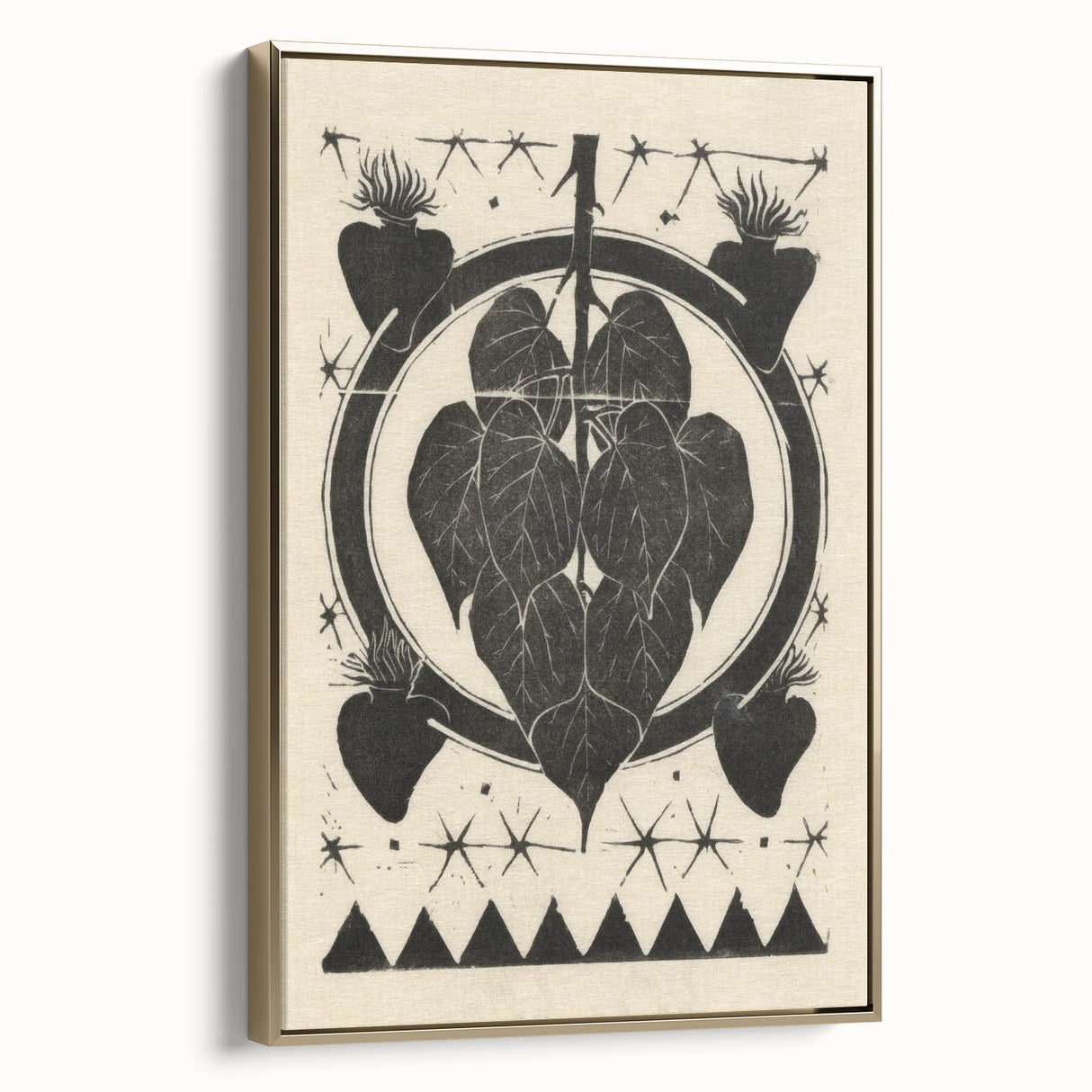 Gothic Wall Art: Dark Floral Motif with Vintage Gothic Heart Design
